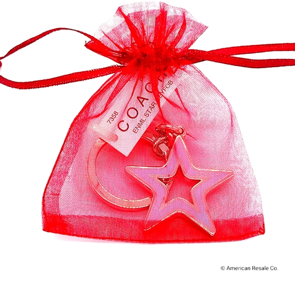 SALE! NWT COACH Sky Blue Star Enamel Key Fob Keychain #7358 - Picture 5 of 5